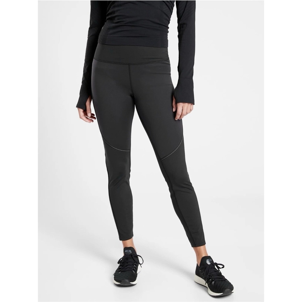 Athleta Cold Front Hybrid Run Tight Black Size XL #511147 Cozy Warm
